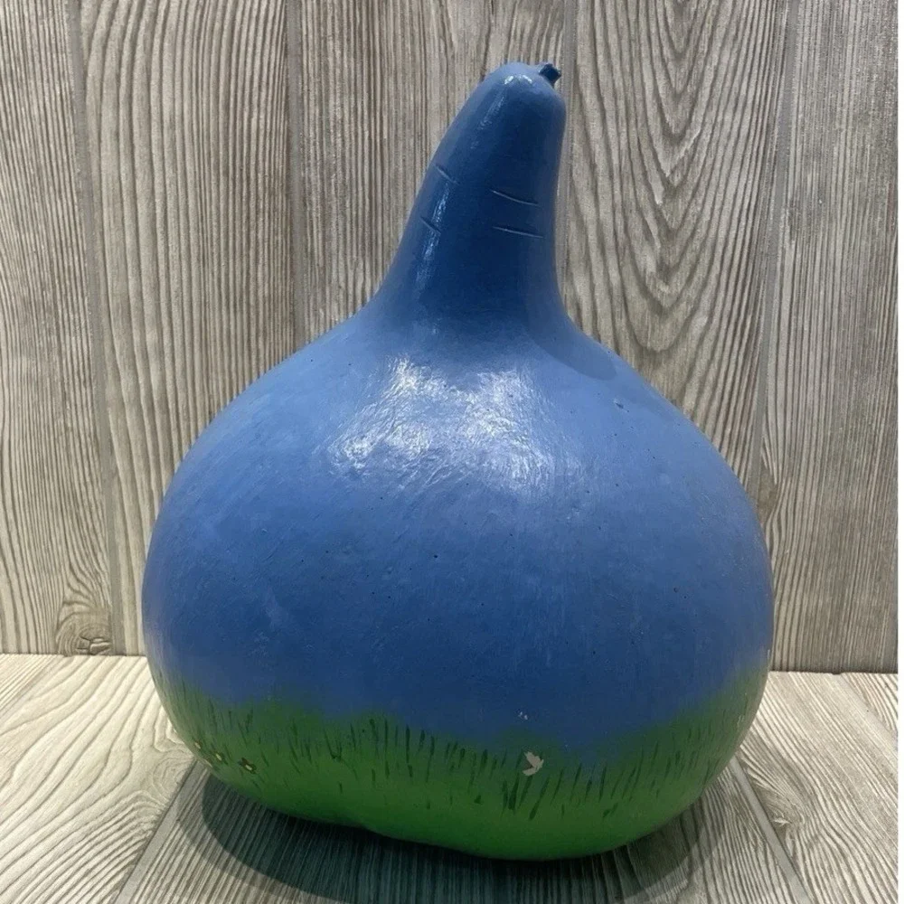 Hand Painted Folk Art Gourd Rooster Chicken 2011 Rustic Decor Collectible